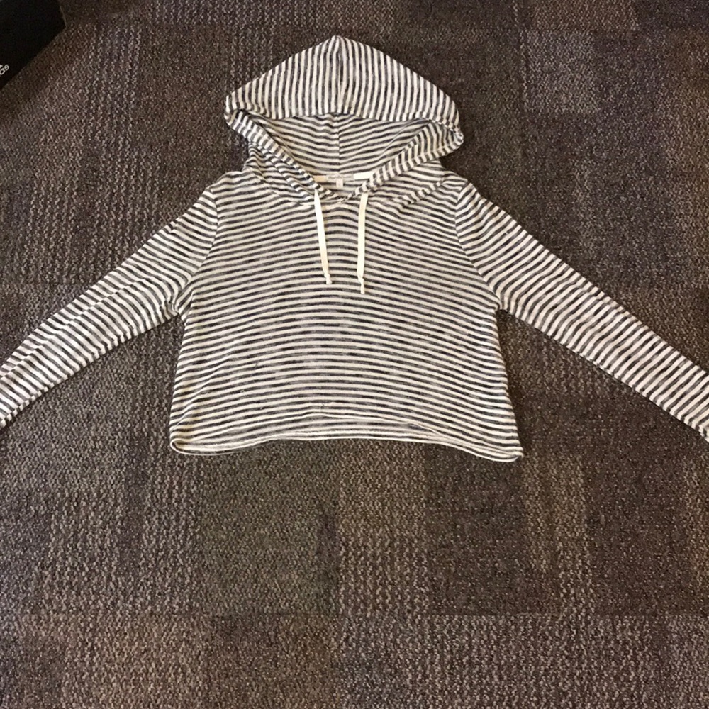 Sweatshirt, shirt that’s a little see through.
